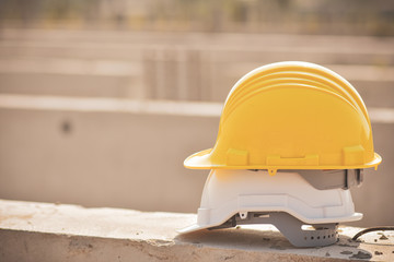 Hard hat on site construction,Supervisor architecture helmet,workman engineer professional construction