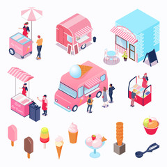 Sticker - Isometric Ice Cream Set