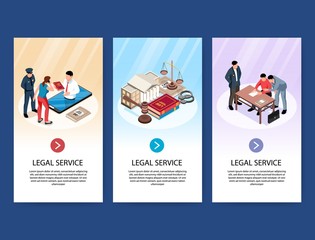 Sticker - Isometric Lawyer Vertical Banners