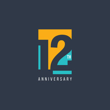 12 Th Anniversary Celebration Vector Template Design Illustration
