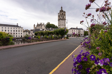 Beautiful royal city of Loches, and its Chateau de Loches in the Loire Valley (France)