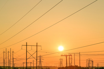 Power Lines at Sunset