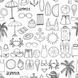 © veekicl - Summer doodle background seamless pattern. Drawing vector illustration hand drawn eps10