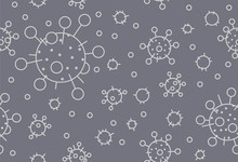Seamless Pattern With Virus Units. Vector Illustration, Simple Graphic Design
