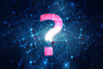 Poster - 2d illustration question mark background