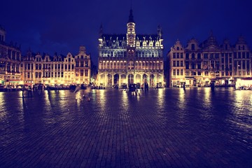 Wall Mural - Brussels - Grand Place. Vintage filtered color style.