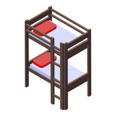 Wall Mural - Room bunk bed icon. Isometric of room bunk bed vector icon for web design isolated on white background