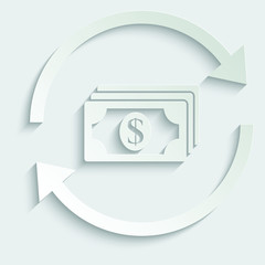 Poster - paper money icon. vector dollar sign.