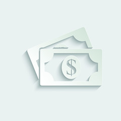 Poster - paper money icon. vector dollar sign.