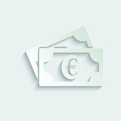 Poster - paper money icon. euro sign. vector