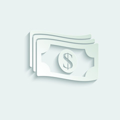 Poster - paper money icon. vector dollar sign.