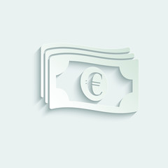 Poster - paper money icon. euro sign. vector