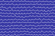 Seamless repeat pattern wonky wavy lines doodle scribble white on blue background surface design