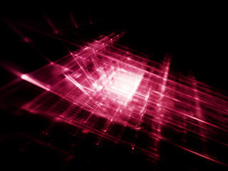 Wall Mural - Abstract red on black background element. Fractal graphics 3d illustration. Science or technology concept.