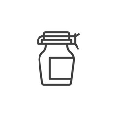 Mason jar line icon. linear style sign for mobile concept and web design. Kitchen glass jar outline vector icon. Symbol, logo illustration. Vector graphics