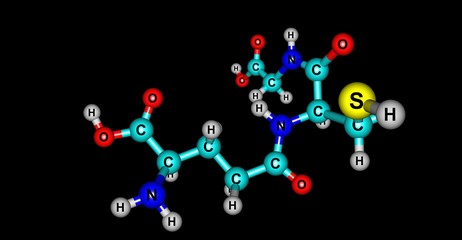 Poster - Glutathione molecular structure isolated on black