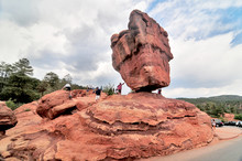 Balanced, Rock In Garden Of The Gods -  A Public Park Located In Colorado Springs, Colorado.