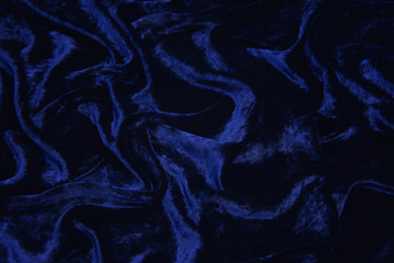 Wall Mural - Beautiful luxury dark blue velvet texture background cloth.