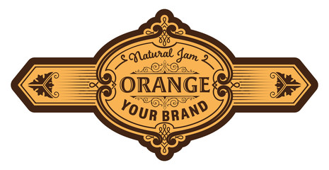 Vintage Organic Jam Label with Floral Elements