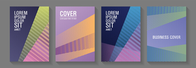 Wall Mural - Linear geometry poster vector templates.