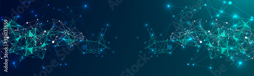 Fotomural Abstract plexus vector background