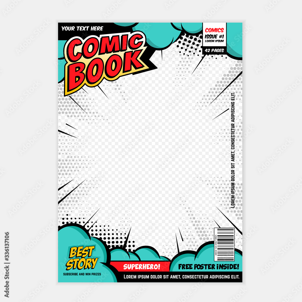 comic book page cover design concept Stock Vector | Adobe Stock