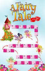 Sticker - Game template with fairy tale theme background