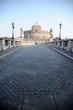 Rome, Italy-29 Mar 2020: Popular tourist spot Castel Sant'Angelo is empty following the coronavirus confinement measures put in place by the governement, Rome, Italy