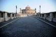 Rome, Italy-29 Mar 2020: Popular tourist spot Castel Sant'Angelo is empty following the coronavirus confinement measures put in place by the governement, Rome, Italy