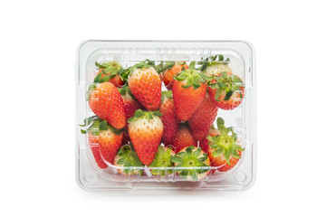 Poster - strawberry packaging isolated on white background.