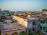 Fototapeta Miasto - Sunset over streets in Havana, Cuba