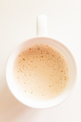 Glass Cup Of Coffee. Closeup Coffee With Milk. Cappuccino. Coffee foam