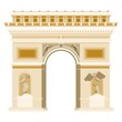triumphal arch in paris gate monument. flat style