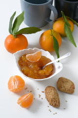 Wall Mural - tangerine jam with fruit around - Traditional Sicilian recipe