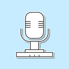 Poster - Microphone sticker icon. Simple thin line, outline vector of party icons for ui and ux, website or mobile application