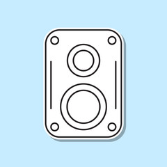 Poster - Music speaker sticker icon. Simple thin line, outline vector of party icons for ui and ux, website or mobile application