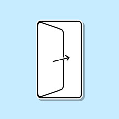 Poster - Open door sticker icon. Simple thin line, outline vector of real estate icons for ui and ux, website or mobile application