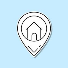 Poster - House location vector sticker icon. Simple thin line, outline vector of real estate icons for ui and ux, website or mobile application