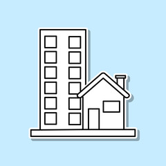 Poster - Street house sticker icon. Simple thin line, outline vector of real estate icons for ui and ux, website or mobile application