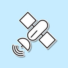Poster - Satellite sticker icon. Simple thin line, outline vector of space icons for ui and ux, website or mobile application