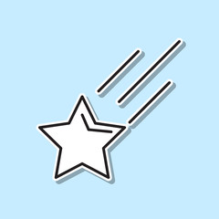 Poster - Falling star sticker icon. Simple thin line, outline vector of space icons for ui and ux, website or mobile application