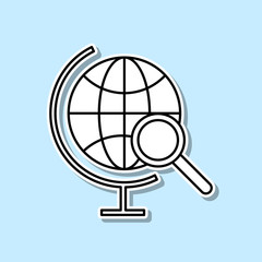 Poster - Magnify globe line Icon. Travel sticker icon. Simple thin line, outline vector of Turizm icons for ui and ux, website or mobile application