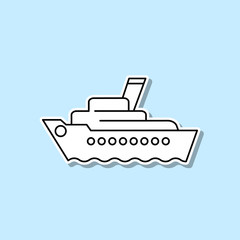 Poster - cruise ship liner sticker icon. simple thin line, outline vector of turizm icons for ui and ux, webs