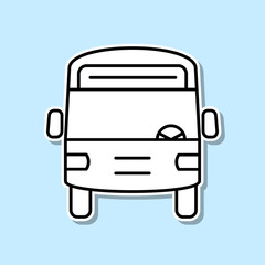 Poster - Bus sticker icon. Simple thin line, outline vector of Turizm icons for ui and ux, website or mobile application on blue background