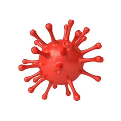 Poster - 3d virus covid-19 or coronavirus isolated on white background 3D rendering