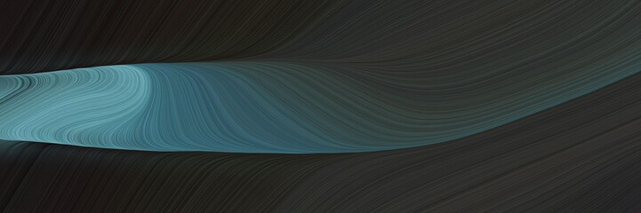 Poster - elegant artistic banner design with very dark blue, cadet blue and teal blue colors. fluid curved flowing waves and curves