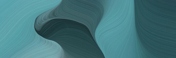 Poster - elegant flowing banner design with teal blue, dark slate gray and cadet blue colors. fluid curved lines with dynamic flowing waves and curves