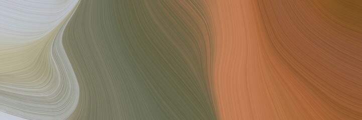 Poster - elegant colorful banner design with pastel brown, silver and peru colors. fluid curved lines with dynamic flowing waves and curves