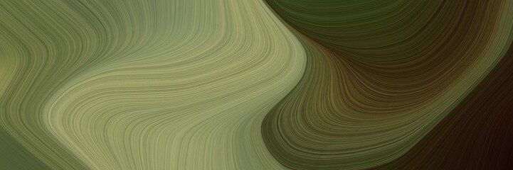 Poster - elegant artistic header design with dark olive green, pastel brown and dark khaki colors. fluid curved lines with dynamic flowing waves and curves