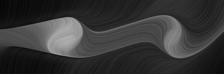 Aufkleber - elegant moving designed horizontal header with very dark blue, light slate gray and dim gray colors. fluid curved flowing waves and curves